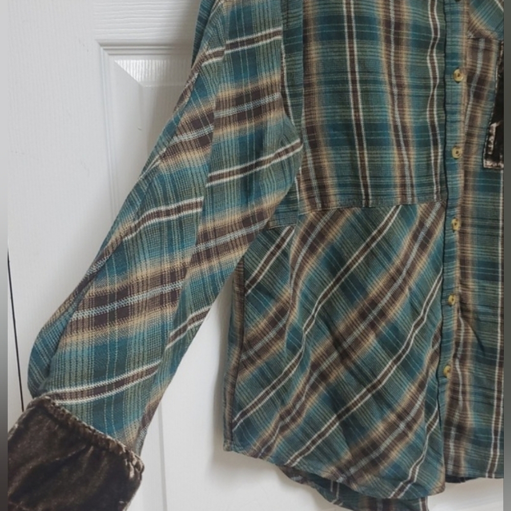 BDG Urban Outfitters Plaid Patchwork Shirt - Picture 11 of 16